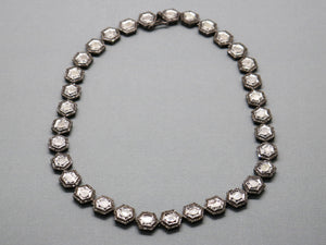 Pave Diamond Rosecut Hexagon Necklace, (DNK-021) - Beadspoint