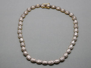 Pave Diamond Rosecut Oval Necklace, (DNK-020) - Beadspoint