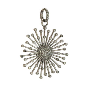 Pave Diamond Sunburst Pendant, (DPL-2405)