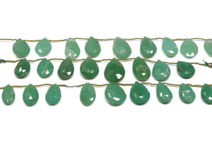 Chrysoprase Faceted Pear Drops, 12x18-16x22 mm, Chrysoprase Gemstone Beads, (CHRY-PR-12x18-16x22)(223)