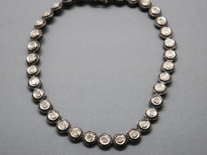 Pave Diamond Rosecut Coin Necklace, (DNK-019) - Beadspoint