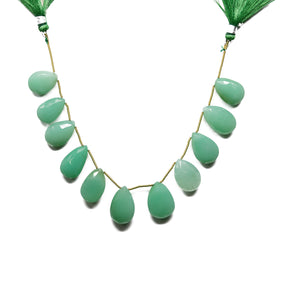 Chrysoprase Faceted Pear Drops, 11x17-14x21 mm, Chrysoprase Gemstone Beads, (CHRY-PR-11x17-14x21)(224)