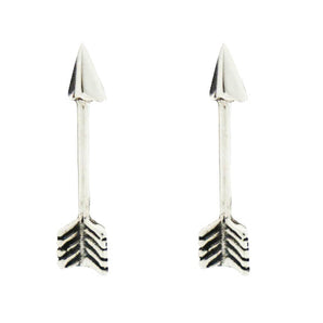 Sterling Silver Arrow Stud Earrings, Minimal Post Earrings, Cupid Arrow Stud, 2 Finish Available, (EAS-007)