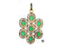 Pave Diamond Emerald Flower Pendant in Gold Finish, (DPL-2406)