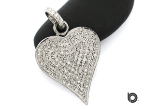Pave Diamond Elongated Heart Pendant, -- DPM-1072 - Beadspoint