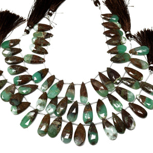 Bio Chrysoprase Faceted Pear Drops, 8x20-10x22 mm, (CHRY-PR-8x20-10x22(Bio))(228)