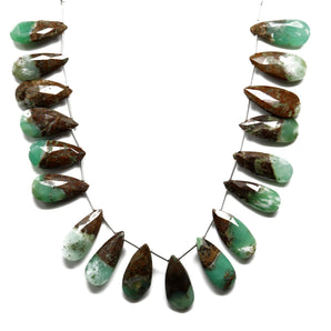 Bio Chrysoprase Faceted Pear Drops, 8x20-10x22 mm, (CHRY-PR-8x20-10x22(Bio))(228)