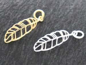 2 PCS Sterling Silver Feather Charms (HT-8268) - Beadspoint