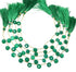 Green Onyx Faceted Heart Drops, 8-9 mm, Onyx Gemstone Beads, (GNx-HRT-8-9)(229)