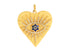 Pave Diamond Evil Eye Heart Pendant with Blue Sapphire, (DPL-2408)
