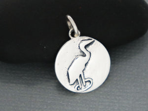 Sterling Silver Crane charm -- (SS/CH6/CR60) --CRC - Beadspoint