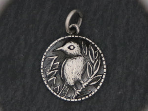 Sterling Silver Bird on Branch charm -- (SS/CH6/CR63) --CRC - Beadspoint