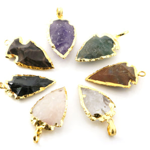 Gold ElectroPlated Arrowhead Bezel, 30x20 mm, (BZC-9027-AME-MD) - Beadspoint