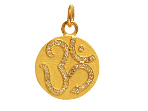 Pave Diamond Ohm Medallion Pendant, Ohm Symbol Pendant, (DPS-108)
