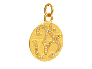 Pave Diamond Ohm Medallion Pendant, Ohm Symbol Pendant, (DPS-108)