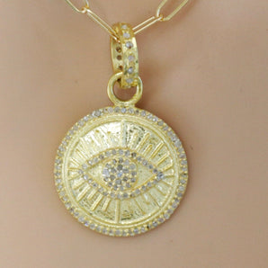 Pave Diamond  Medium Evil Eye diamond Pendant, (DPM-1246)
