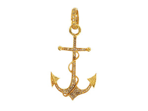 Pave Diamond Anchor Pendant, (DPL-2409)