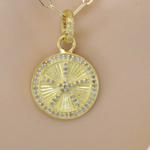 Pave Diamond Fluted Star Pendant (DPM-1252)