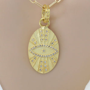 Pave Diamond Evil Eye, Spiritual  Eye Pendant, (DPM-1254)