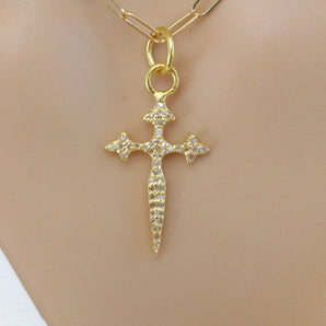 Pave Diamond Dagger Pendant (DPM-1255)