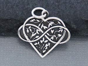 Sterling Silver infinity happy heart charm -- (SS/CH8/CR40) --CRC - Beadspoint