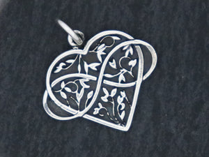 Sterling Silver infinity happy heart charm -- (SS/CH8/CR40) --CRC - Beadspoint