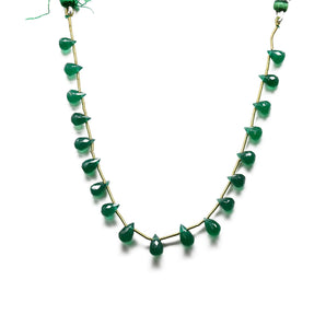 Green Onyx Faceted Tear Drops, 5x7-6x8 mm, Rich Color, Onyx Gemstone Beads, (GNx-TR-5x7-6x8)(239)