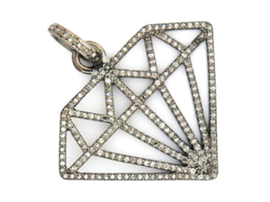 Pave Diamond Large Diamond Pendant,  (DPL-2169) - Beadspoint