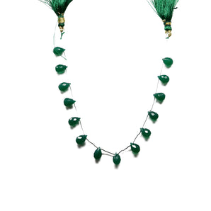 Green Onyx Faceted Tear Drops, 6x9-7x10 mm, Rich Color, Onyx Gemstone Beads, (GNx-TR-6x9-7x10)(240)