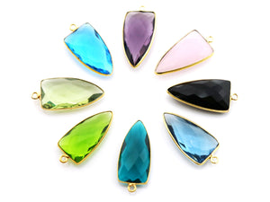 Gold Plated Faceted Arrowhead Bezel, 14X25 mm, (BZC-9054-AME) - Beadspoint