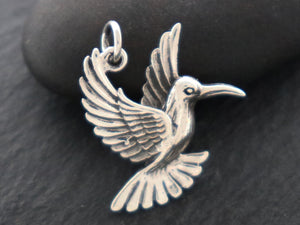 Sterling Silver Humming BIrd charm -- (SS/CH6/CR50) -CRC - Beadspoint