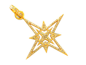 Pave Diamond Eight Point Star Pendant, (DPL-2466)