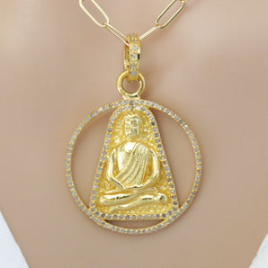 Pave Diamond Divine Buddha Pendant, (DPM-1160)