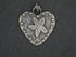 Sterling Silver Artisan Large Heart w/ Star Charm, (AF-346)