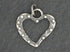 Sterling Silver Artisan Open Dotted Heart Charm, (AF-350)