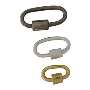 Sterling Silver Oval Screw Clasp, 3 Sizes, Multiple Finishes, (SS-1056)