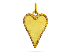 Pave Diamond Elongated Heart Pendant, (DPS-155)