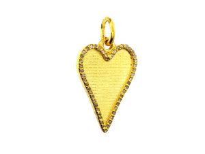 Pave Diamond Elongated Heart Pendant, (DPS-155)