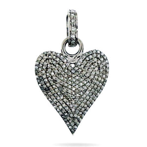 Pave Diamond Heart Pendant, (DPS-158)