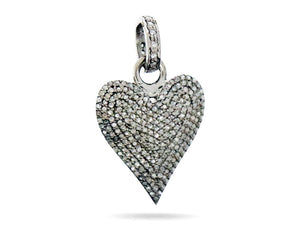 Pave Diamond Heart Pendant, (DPS-158)