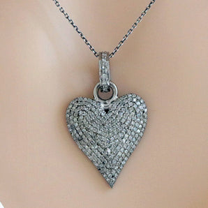 Pave Diamond Heart Pendant, (DPS-158)