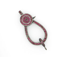 Pave Diamond Ruby Lobster Clasp, (DC-111) - Beadspoint