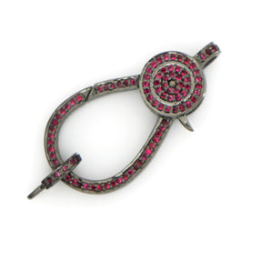 Pave Diamond Ruby Lobster Clasp, (DC-111) - Beadspoint