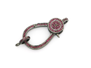 Pave Diamond Ruby Lobster Clasp, (DC-111) - Beadspoint
