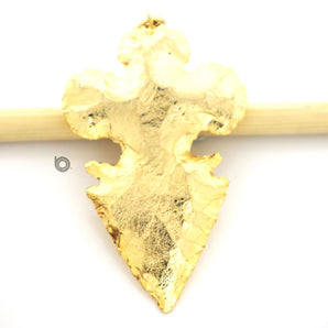 Gold Electroplated  Gold Jasper Cross Pendant, 58x36 mm, (BZC-9074) - Beadspoint