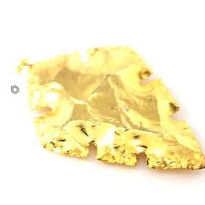 Gold Electroplated Jasper Arrowhead, 62x40 mm, (BZC-9076) - Beadspoint
