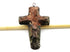 Metallic Plated Jasper Cross Pendant, 57x42 mm, (BZC-9078)