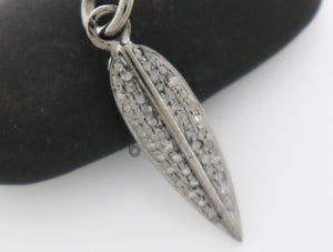 Pave Diamond Southwestern Feather Charm, (DCH-75) - Beadspoint