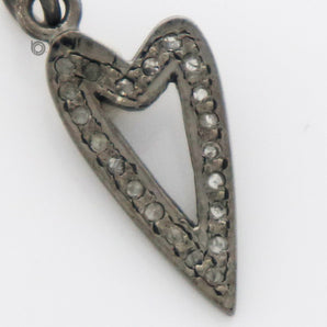 Pave Diamond Heart Charm, (DCH-73) - Beadspoint