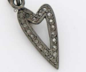 Pave Diamond Heart Charm, (DCH-73) - Beadspoint